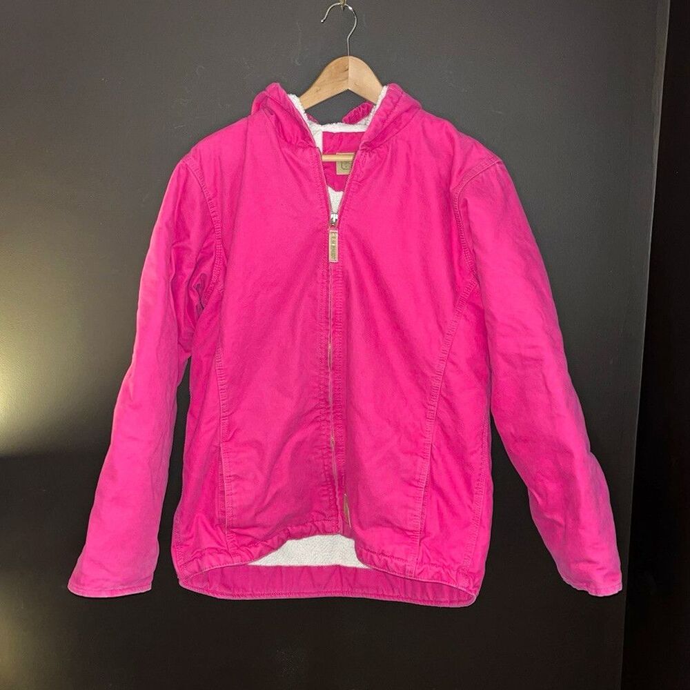 C.E. Schmidt Workwear Girls XL 18-20 Pink Canvas Sherpa Lined Hooded Jacket